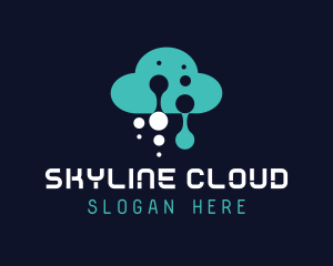 Digital Cloud Glitch logo design