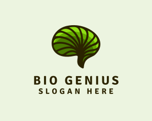 Green Healthy Brain  logo design