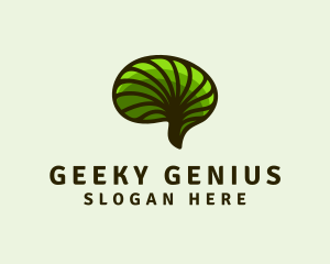 Green Healthy Brain  logo design