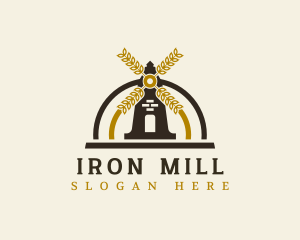 Flour Mill Windmill logo design