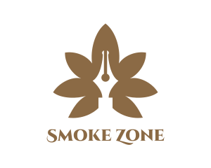 Brown Cannabis Pen logo design