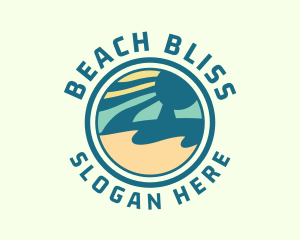 Tropical Beachside Badge logo design