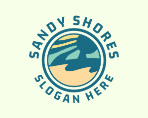 Tropical Beachside Badge logo design