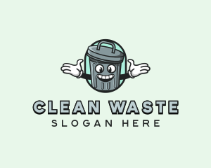 Trash Bin Mascot logo