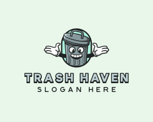 Trash Bin Mascot logo design