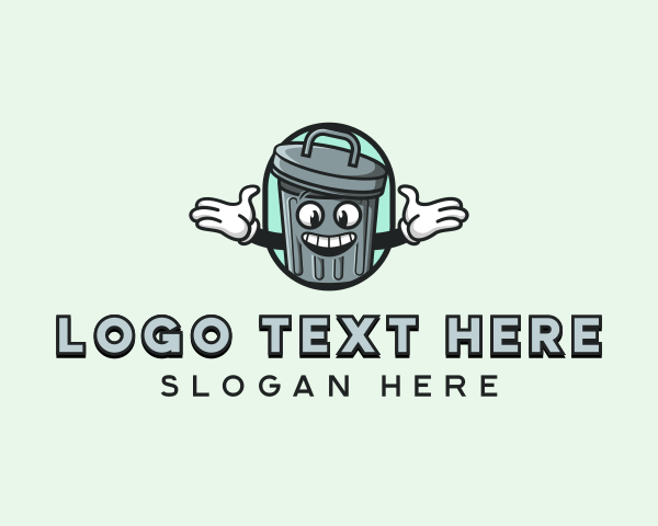 Trash Bin Mascot logo