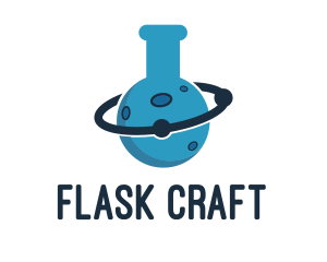 Lab Flask Planet logo design