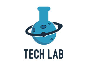 Lab Flask Planet logo design