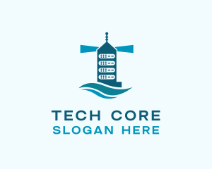 Server Tower Tech logo design