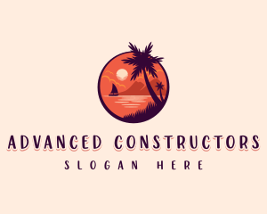 Tropical Summer Palm logo design