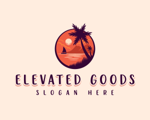 Tropical Summer Palm logo design