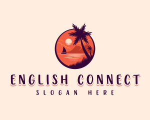 Tropical Summer Palm logo design