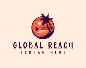 Tropical Summer Palm logo design