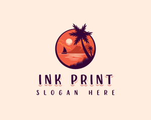 Tropical Summer Palm logo design