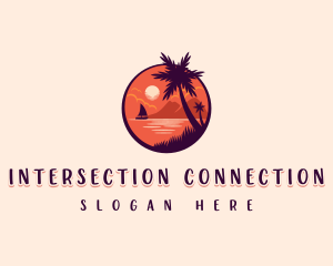 Tropical Summer Palm logo design