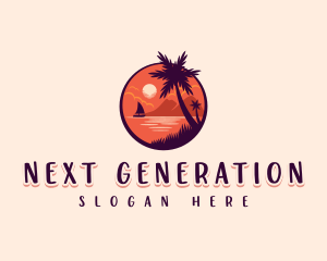 Tropical Summer Palm logo design