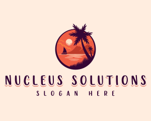 Tropical Summer Palm logo design