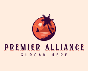 Tropical Summer Palm logo design