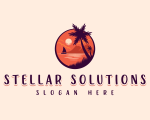 Tropical Summer Palm logo design