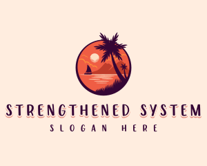 Tropical Summer Palm logo design