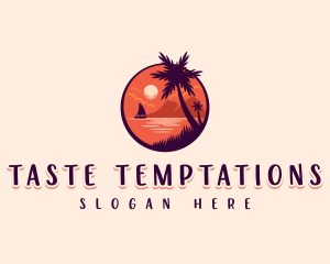 Tropical Summer Palm logo design