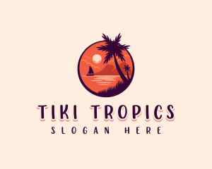 Tropical Summer Palm logo design