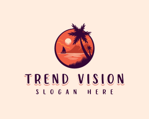 Tropical Summer Palm logo design