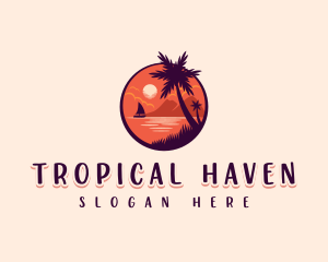 Tropical Summer Palm logo design