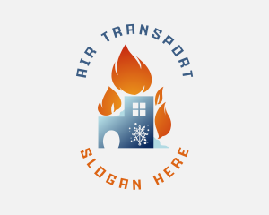 Cooling Flame House logo design