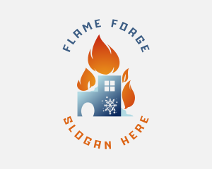 Cooling Flame House logo design