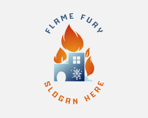 Cooling Flame House logo design