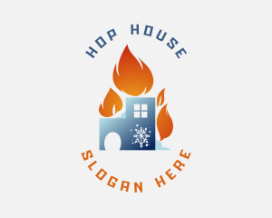 Cooling Flame House logo design