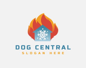 Fire Snowflake House logo design