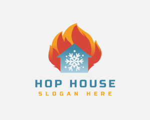 Fire Snowflake House logo design