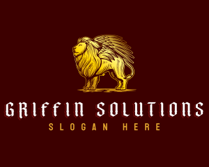 Griffin Lion Wings logo design