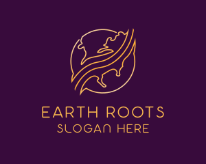 Earth Globe Swoosh logo design