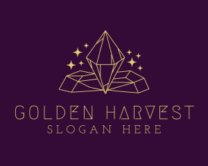 Golden Diamond Jewel logo design