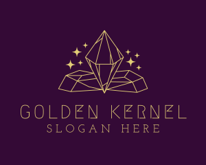 Golden Diamond Jewel logo design