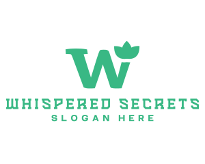 Floral Green Letter W logo design