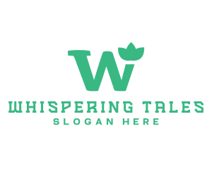 Floral Green Letter W logo design