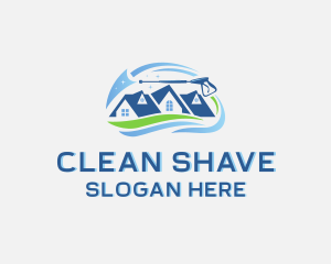 Pressure Washer Residence Cleaning logo design