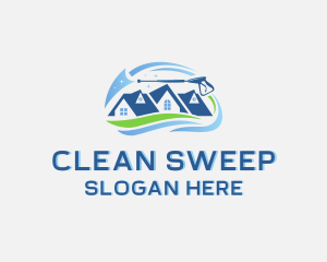 Pressure Washer Residence Cleaning logo design