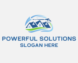 Pressure Washer Residence Cleaning logo design