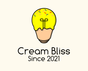 Lightbulb Ice Cream  logo design