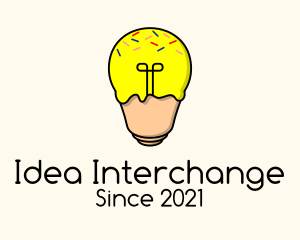 Lightbulb Ice Cream  logo design