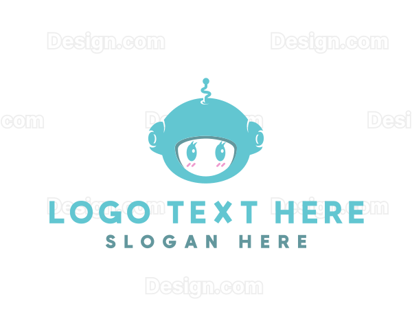 Cute Robot Tech Logo