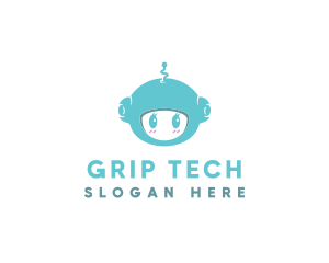 Cute Robot Tech  logo design