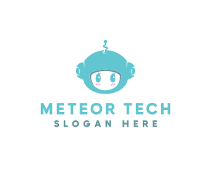 Cute Robot Tech  logo design