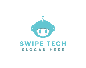 Cute Robot Tech  logo design