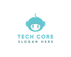 Cute Robot Tech  logo design